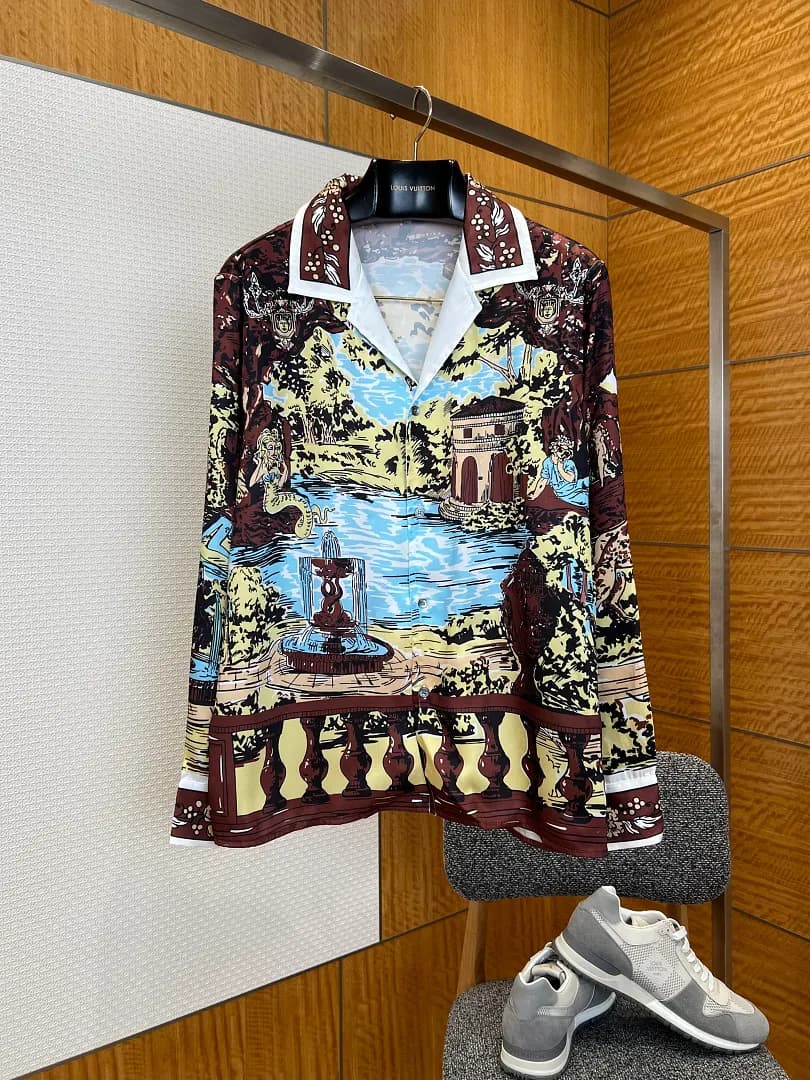 Versace Camisa Manga Longa Estampa Gruta