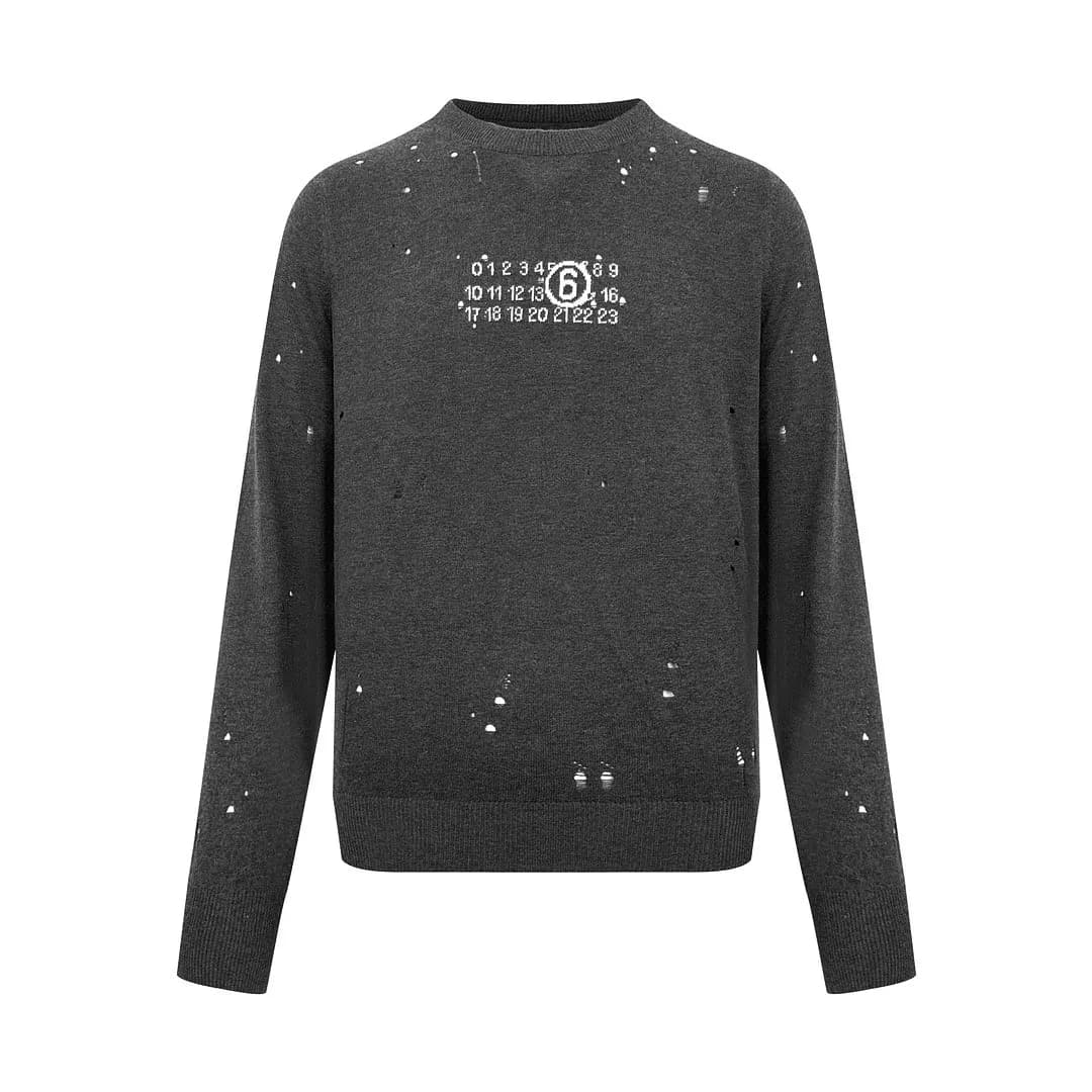 Maison Margiela Suéter de tricô com números e detalhes vazados